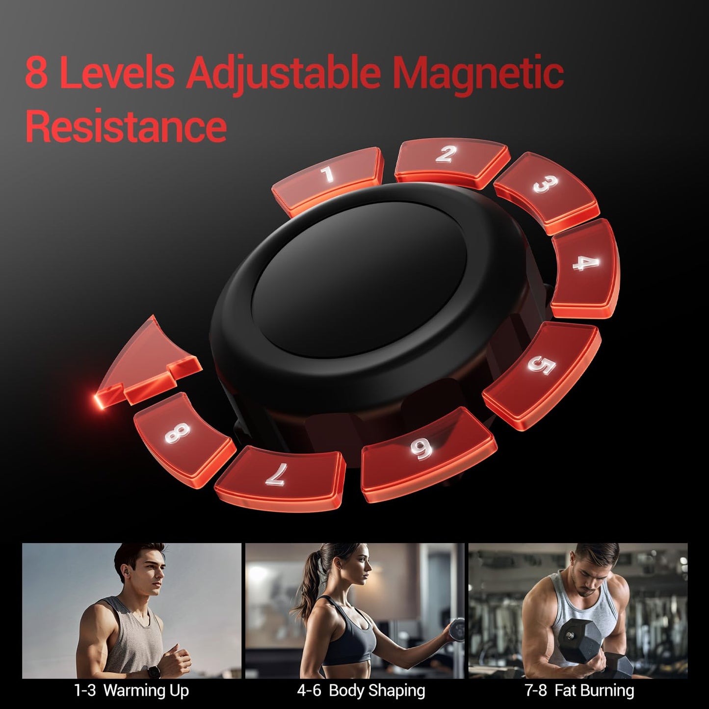 CURSOR Elliptical Exercise Machine, Elliptical Machine for Home with Hyper-Quiet Magnetic Driving System,8 Levels Resistance, 350LBS Weight Capacity，Compact Elliptical with 12IN Stride & LCD Monitor
