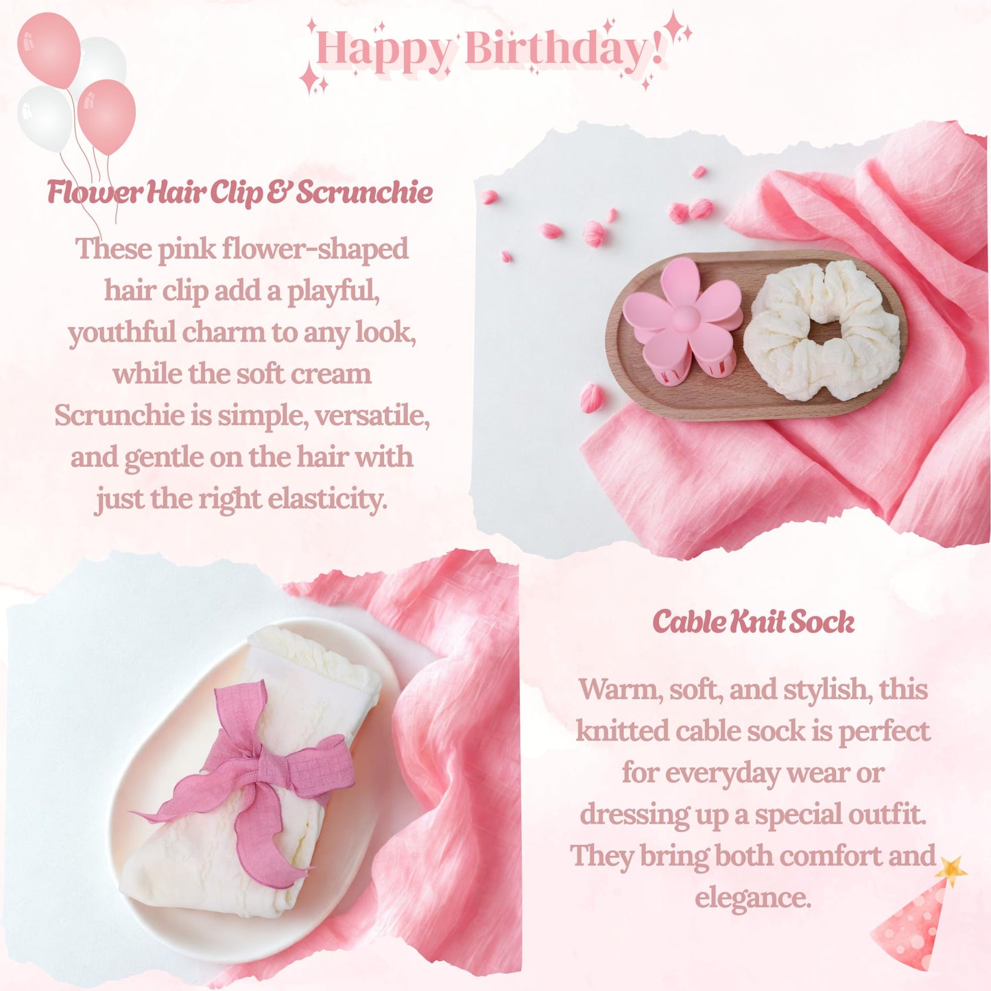 felinlova Birthday Gifts for Women - Best Friend Birthday Gifts for Women, Teen Girls, Happy Birthday Gift Basket for Sister, Cute Pink Gifts for Women, Friendship Gift Ideas for Her