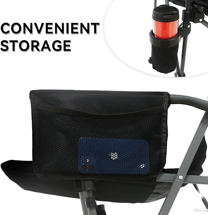 SEREVIGPUL Portable Camping Chairs- Lightweight,Back with Side Pockets & Cup Holder,Large Foldable Camping Chair for Tailgating, Firepits,Fishing, Hiking, Travel, Picnic, Beach Patio, & More