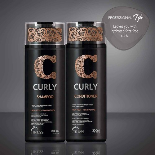 Truss Curly Shampoo - Gentle Cleansing Curl Shampoo Bundle with Curly Fix Styling Cream