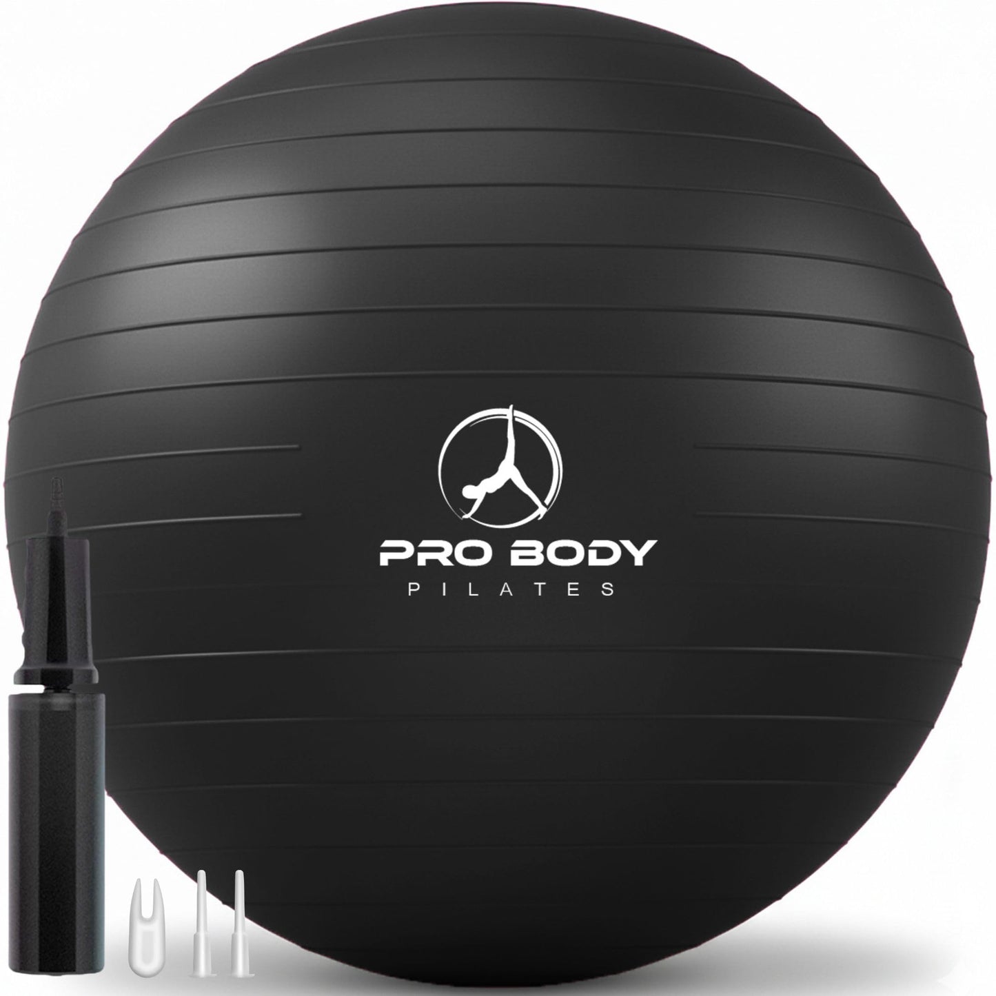 ProBody Pilates Exercise Ball - Multiple Sizes Gym Grade Balance Ball for Fitness, Workout, Pregnancy & Physical Therapy, Stability Yoga Ball Chair (Black, 45 cm)