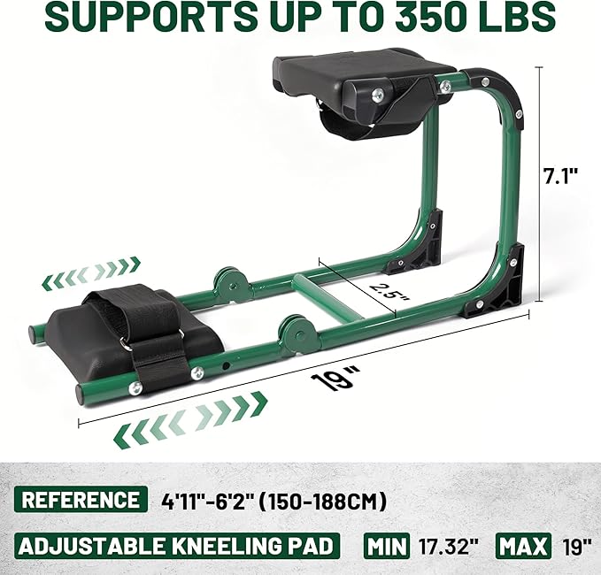 H-OMMEASSY Garden Kneeler and Seat, Foldable Gardener Stool with Soft Kneeling Pad, Ergonomic Knee Seat for Gardening Farm Work, Multifunctional Gardening Gifts for Women Mom Men Seniors