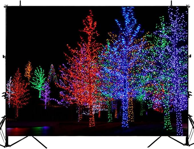 Trees Wrapped LED Lights Christmas Backdrop Bitrhday Party Decorations Photography Studio Photo Backdrops Background Props...