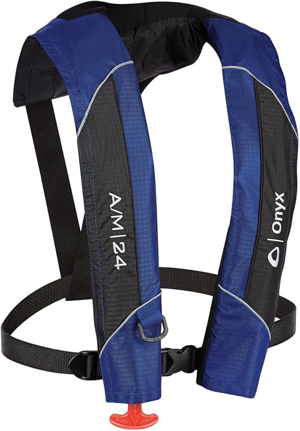 Onyx A/M-24 Automatic/Manual Inflatable Life Jacket, U.S. Coast Guard Approved, Low Profile, Compact Design, Manual Conver...