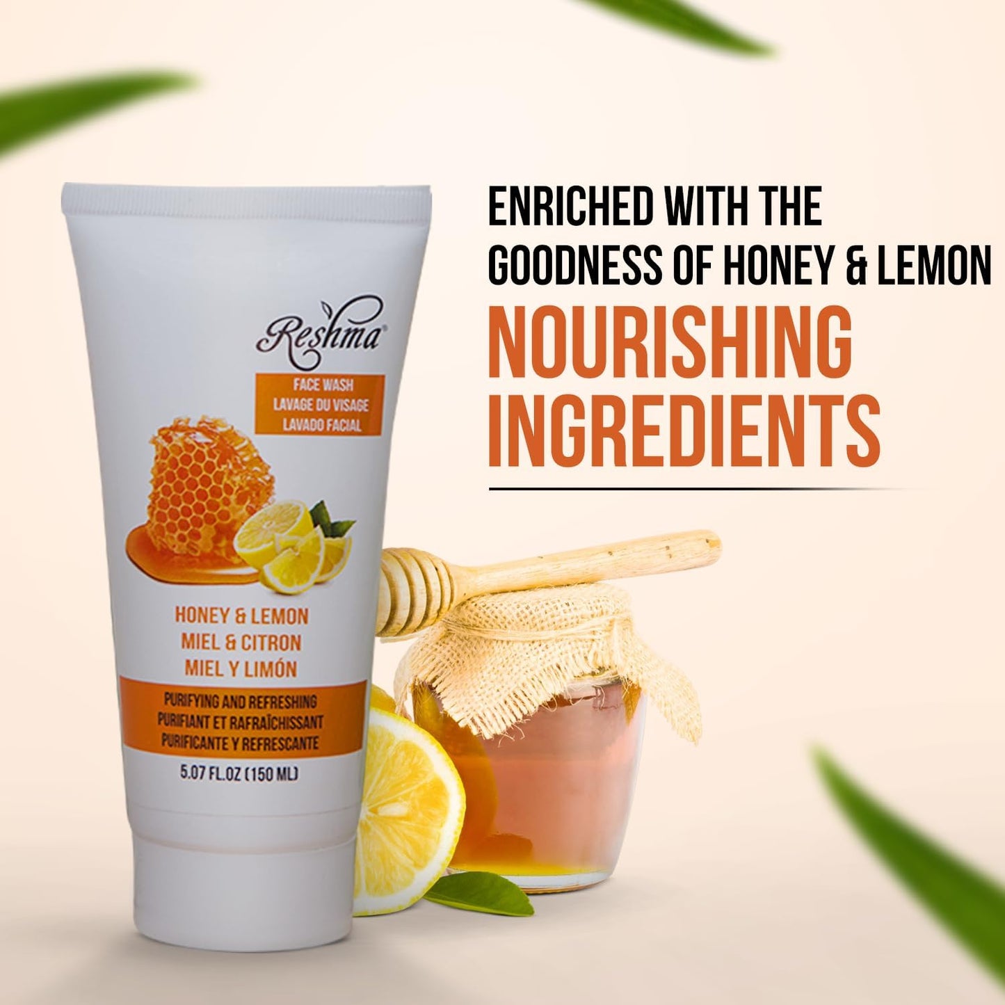 Reshma Beauty Honey & Lemon Face Wash| Cleanser for All Skin Types & Dull Skin | Cleanser for Purifying, Deep Cleansing, and Bri