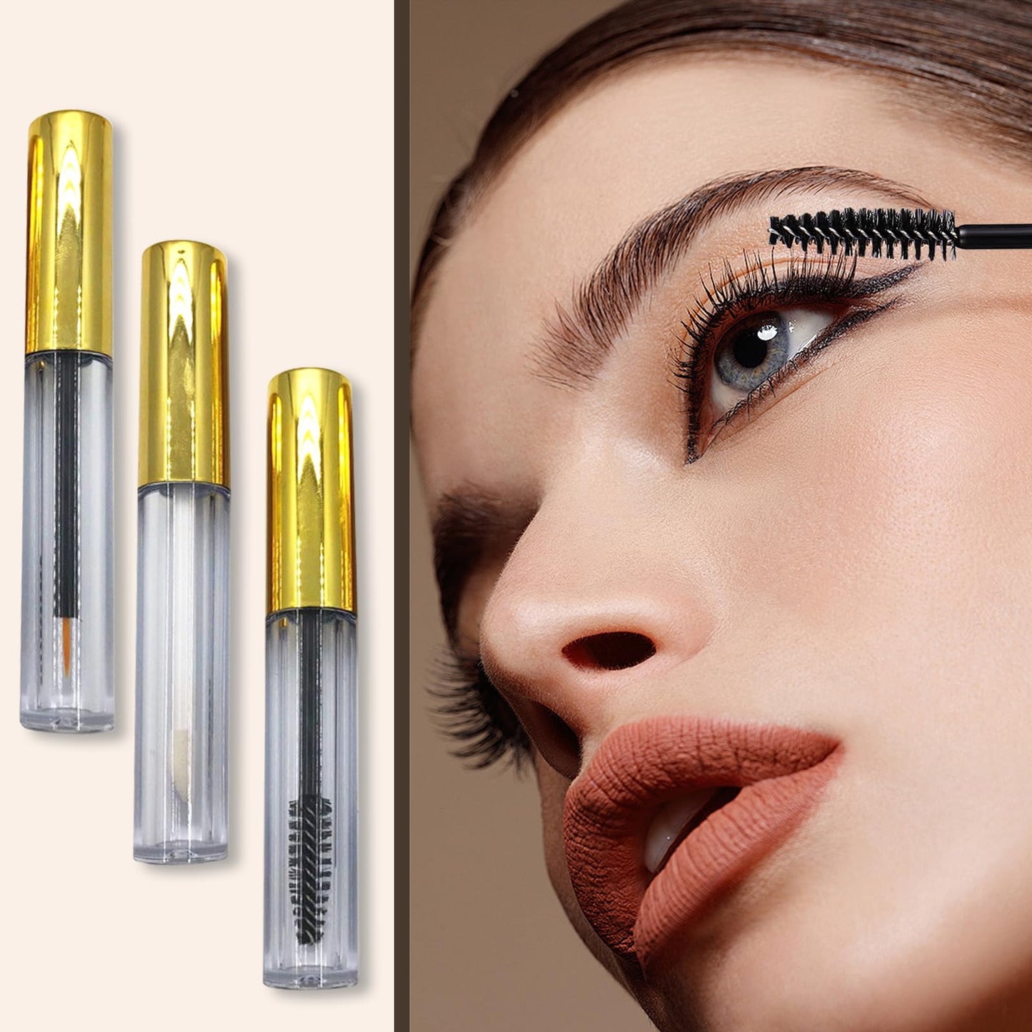 Ideal Swan 10ml Empty Mascara Tube Eyeliner Cream Container Bottle, Lip Gloss Bottle with 3 Piece Funnel & Rubber Inserts for Ca