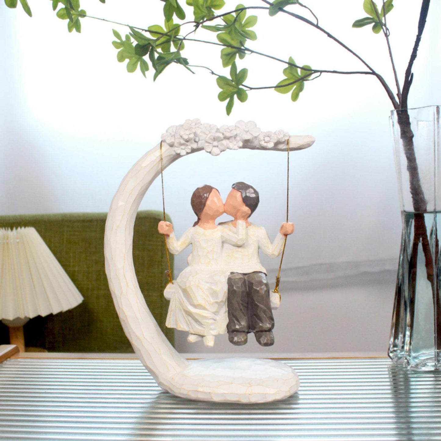 YLSMILE Wedding Gifts for her from Husband Romantic, Wedding Gifts for Couple Wife Parents, 9 Inch Hand Painted Together Love Couple Figurines for Anniversary