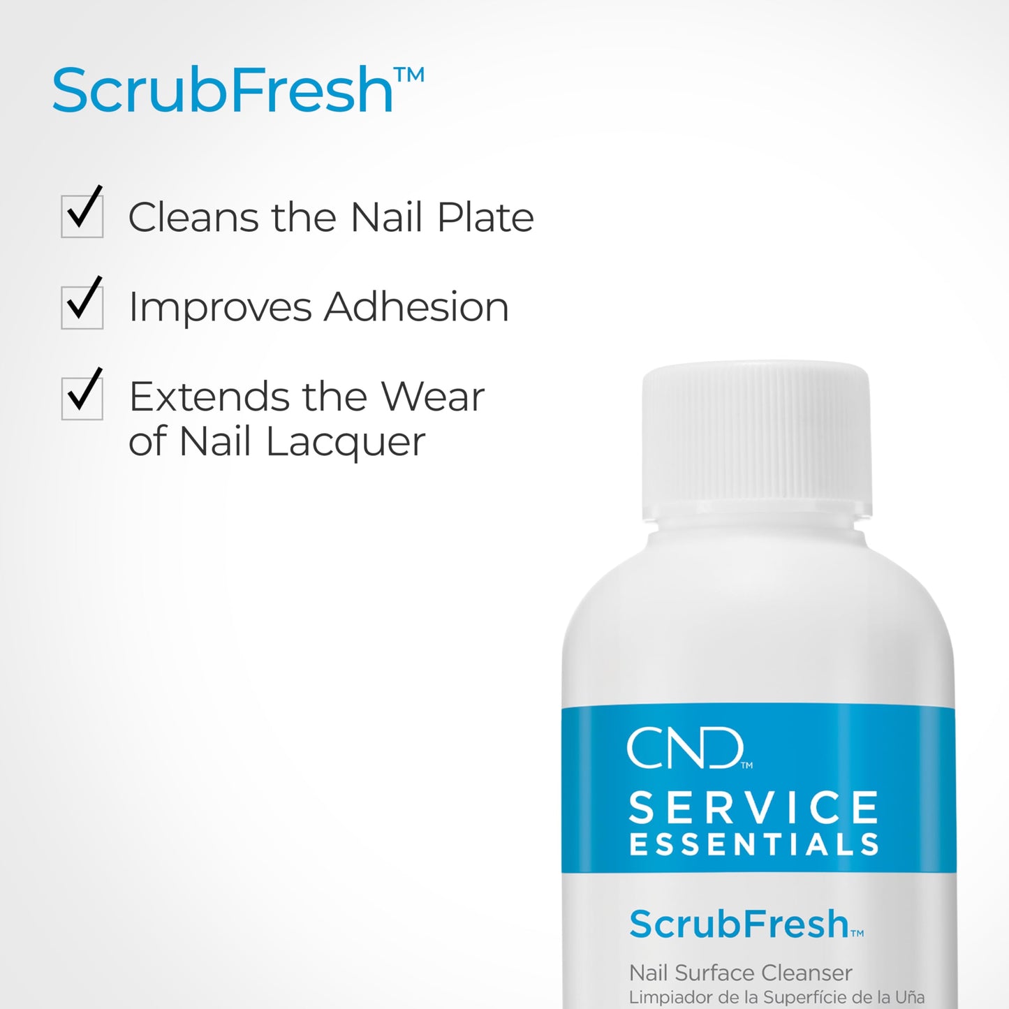 CND ScrubFresh Natural-Nail Surface & Skin Cleanser, Quick Dry Remover for Nail Polish, Oil, Moisture & Contamination, 2 fl oz