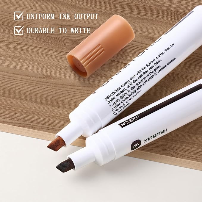 BOPOVA Furniture Markers Touch Up, Wood Floor Scratch Repair Kit, 3 Colors Markers for Scratches, Stains, Floors, Tables, Desks, Cabinet, Bedpost (Black, White, Gray)