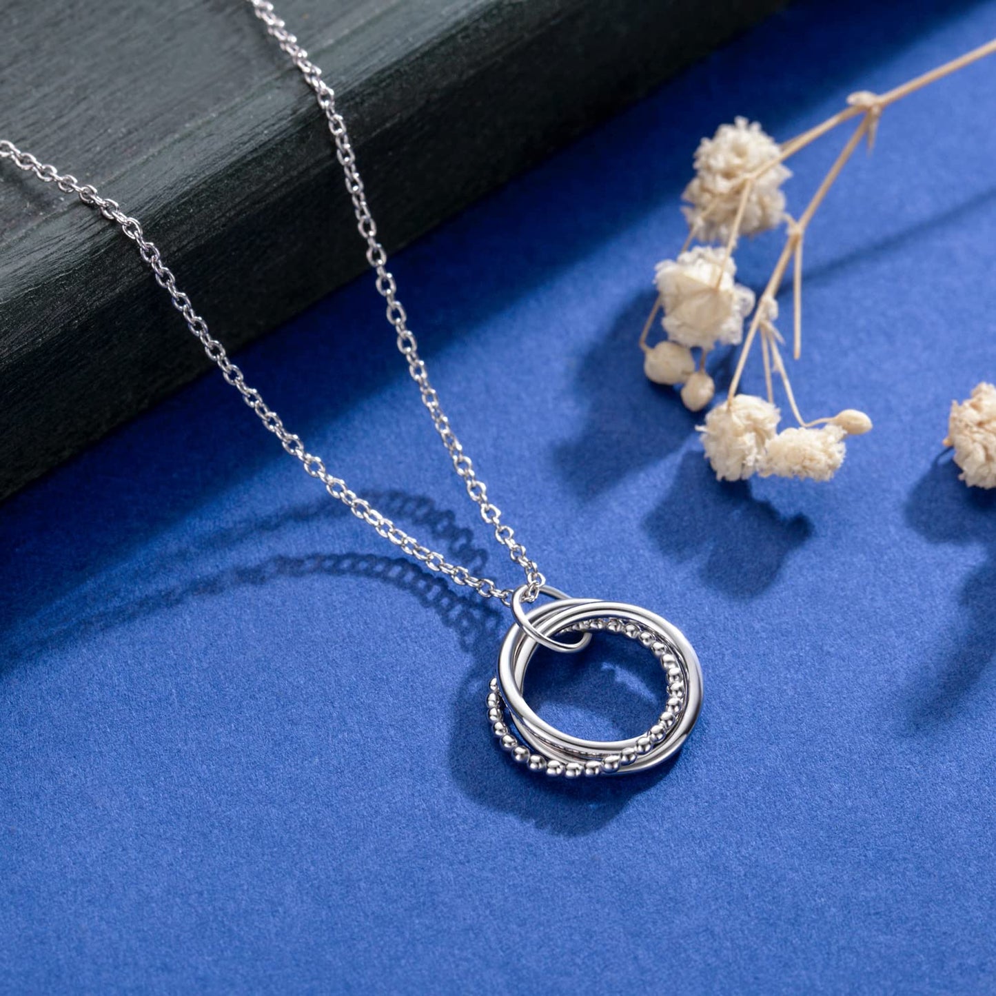 AM ANNIS MUNN 30th Birthday Gifts for Her, 925 Sterling Silver Necklace 30th Birthday Gifts for Women Circles Women Necklace Jew