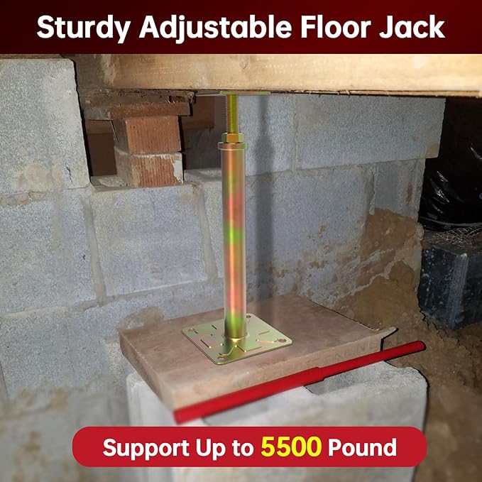 FOROIRON 4 Pack House Jacks for Leveling Foundation Jacks for Leveling House Floor Jack Adjustable Floor Jack Telescoping Jack for Temporary Support Adjustable Range 11 inch - 16 inch