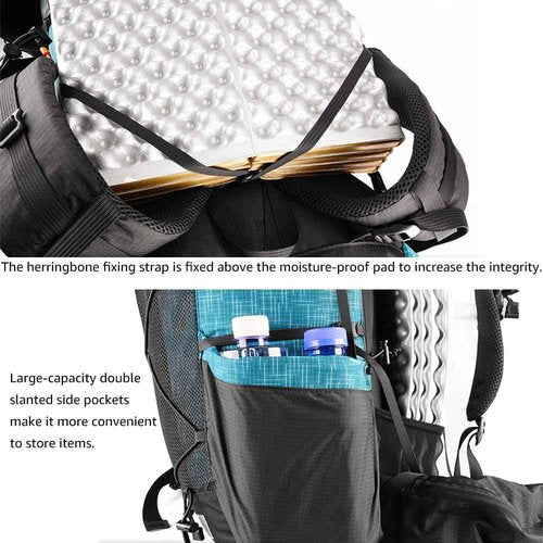 MOXIHIKE 3FULGEAR QiDian Hiking Backpack for Men Women 56L(40+16) Lightweight Outdoor Camping Bag Trekking Daypack (Grey)