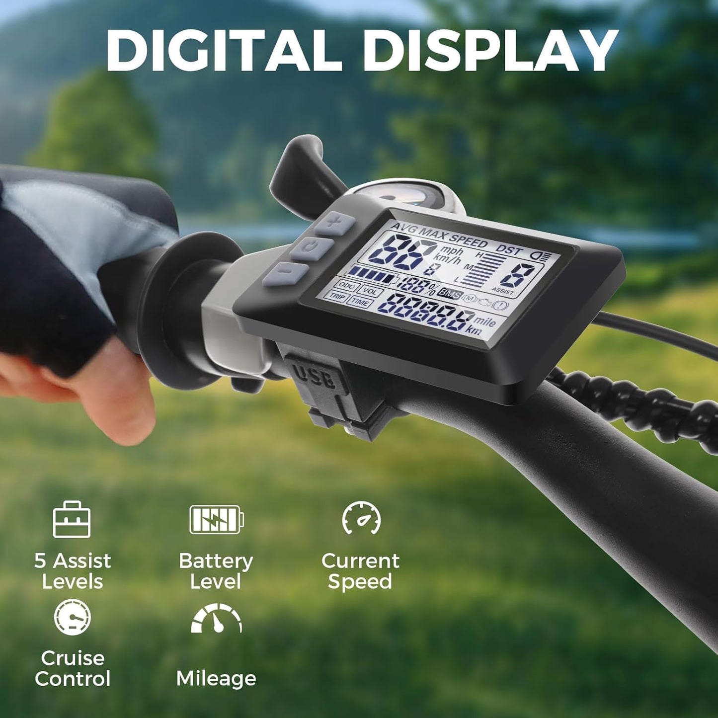 ANCHEER 26" Electric Bike for Adults, Peak 749W Ebike, 19.8MPH Electric Bicycle with 48V 374Wh / 48V 499Wh Battery(3H Fast Charge), LCD Display, Front Suspension, UL2849 Compliant, White Gladiator