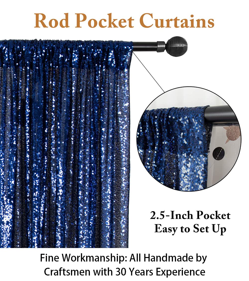 ShiDianYi 4FTX6FT-Navy Blue-Sequin Photo Backdrop, Wedding Photo Booth,Photography Background (Navy Blue)