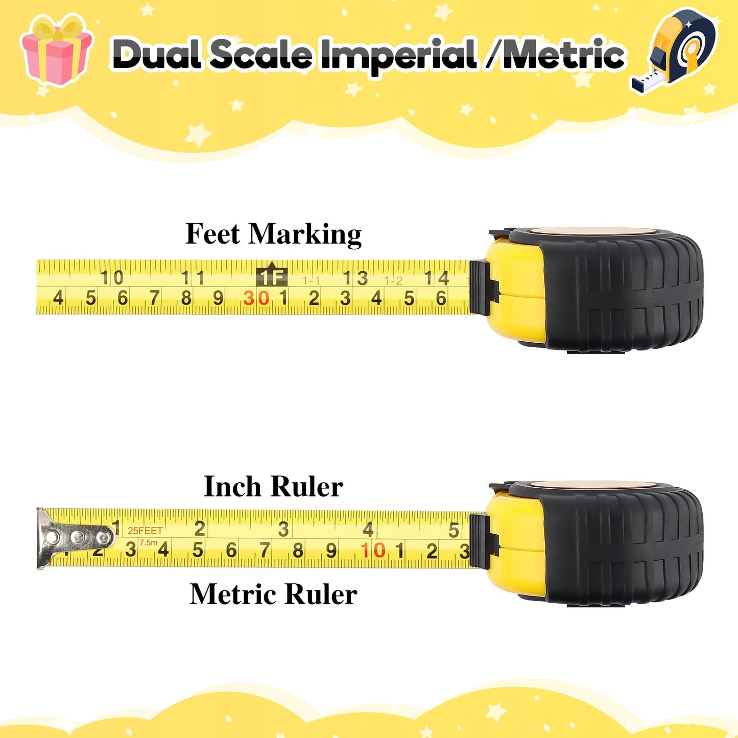 Boyfriend Fathers Day Birthday Gift from Girlfriend, I Love My Boyfriend, Cute Month Year Anniversary Tool Gifts Ideas for Him Boyfriend, Cool Long Distance Tape Measure 25 FT Tool Presents