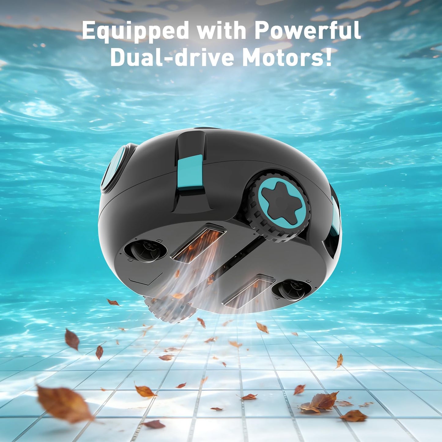 KKI Robotic Pool Cleaner, Cordless Pool Robot Vacuum, 130 Mins Runtime,Self-Parking, Lightweight for Inground & Above Ground Pools,Self-Parking,Up to 65ft/1100 Sq.Ft
