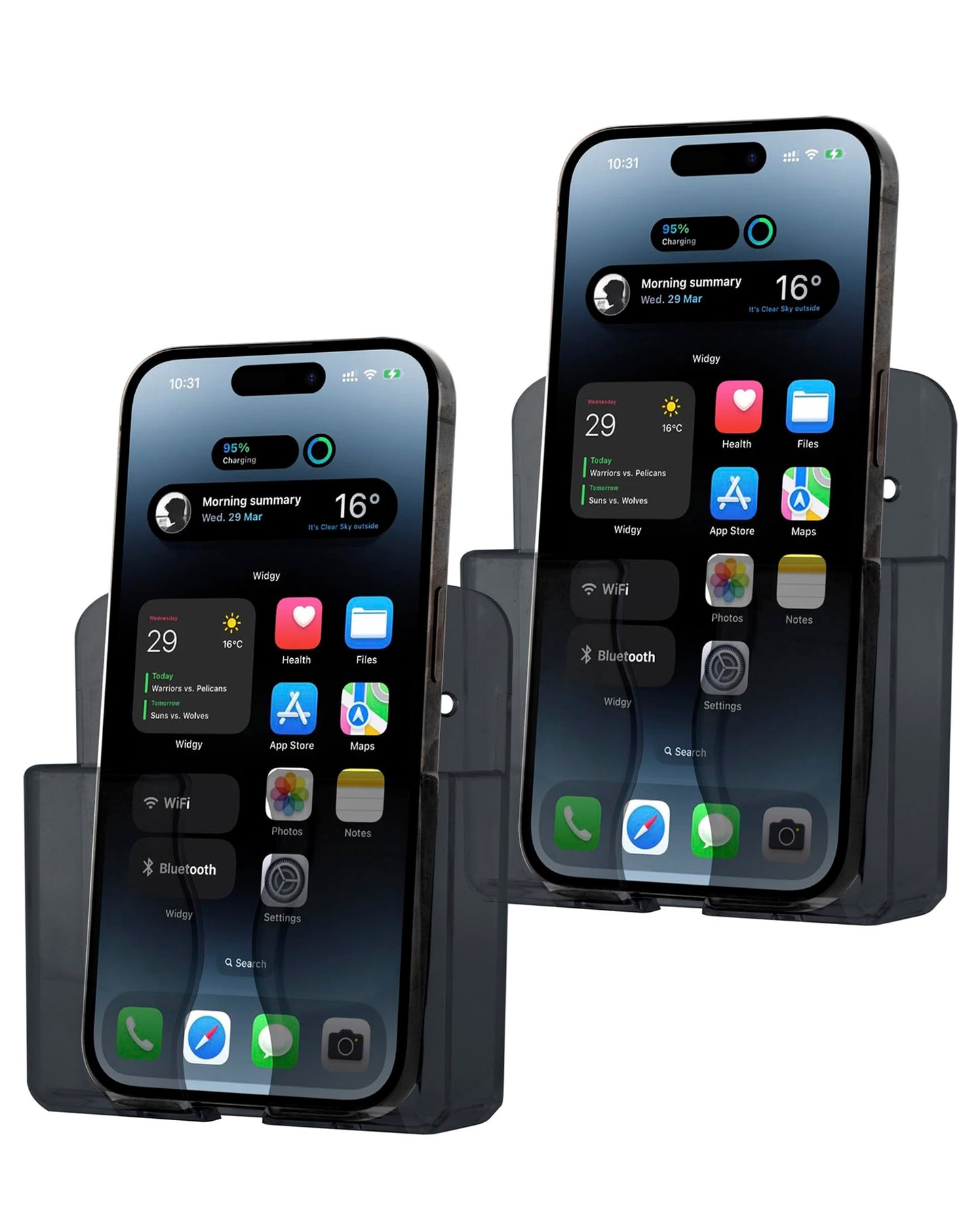 Cei&Bpy 2Pack Transparent Wall-Mounted Phone Holder With Adhesive And Nails Fits Most Phones Including Iphone 16 Pro Max
