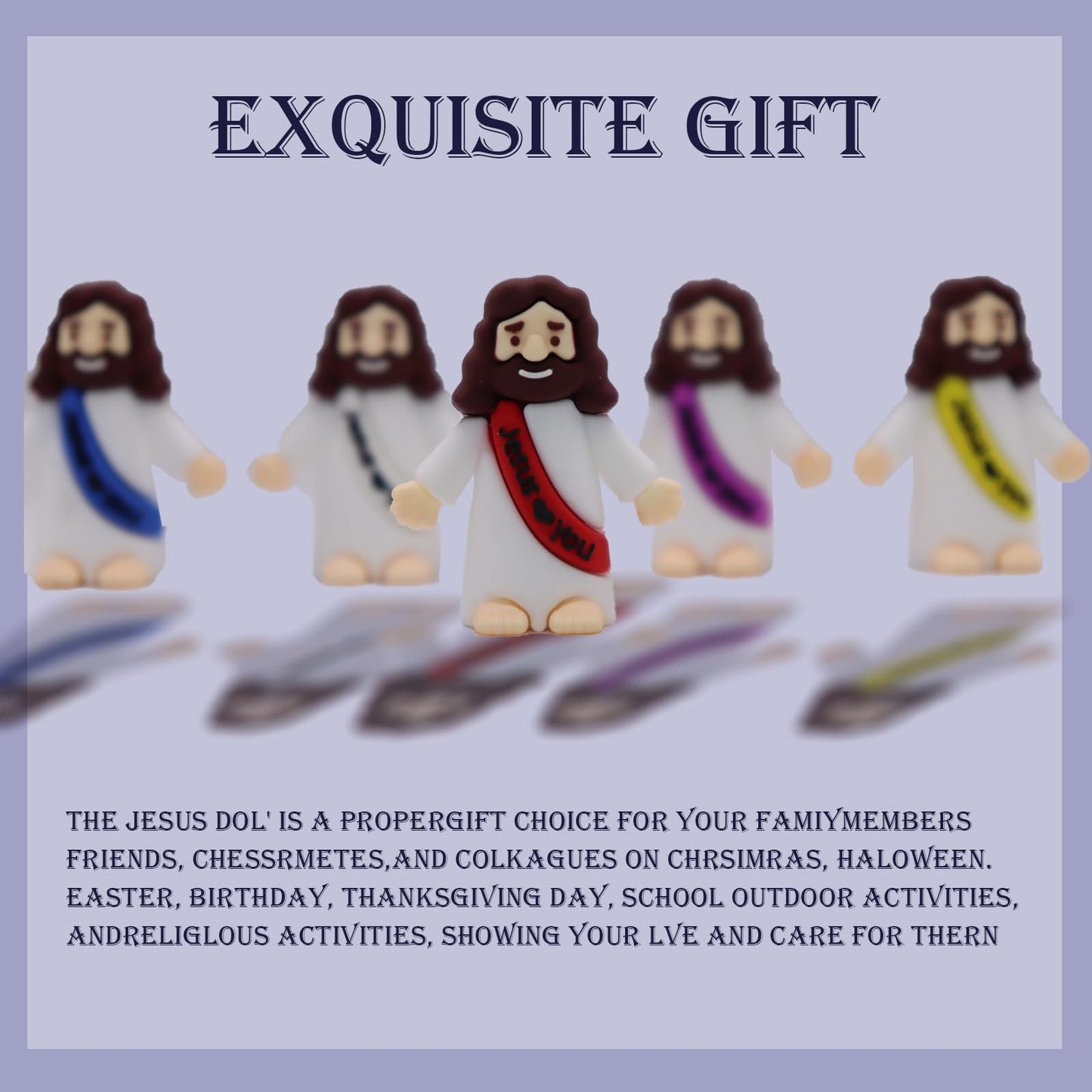 AKFAHOIF 30PCS Little Jesus Figures, Mini Jesus Figurines in Bulk, Multicolor Tiny Jesus Figures, Miniature Figurines to Hide and Seek Religious Gifts for Easter Egg Stuffers