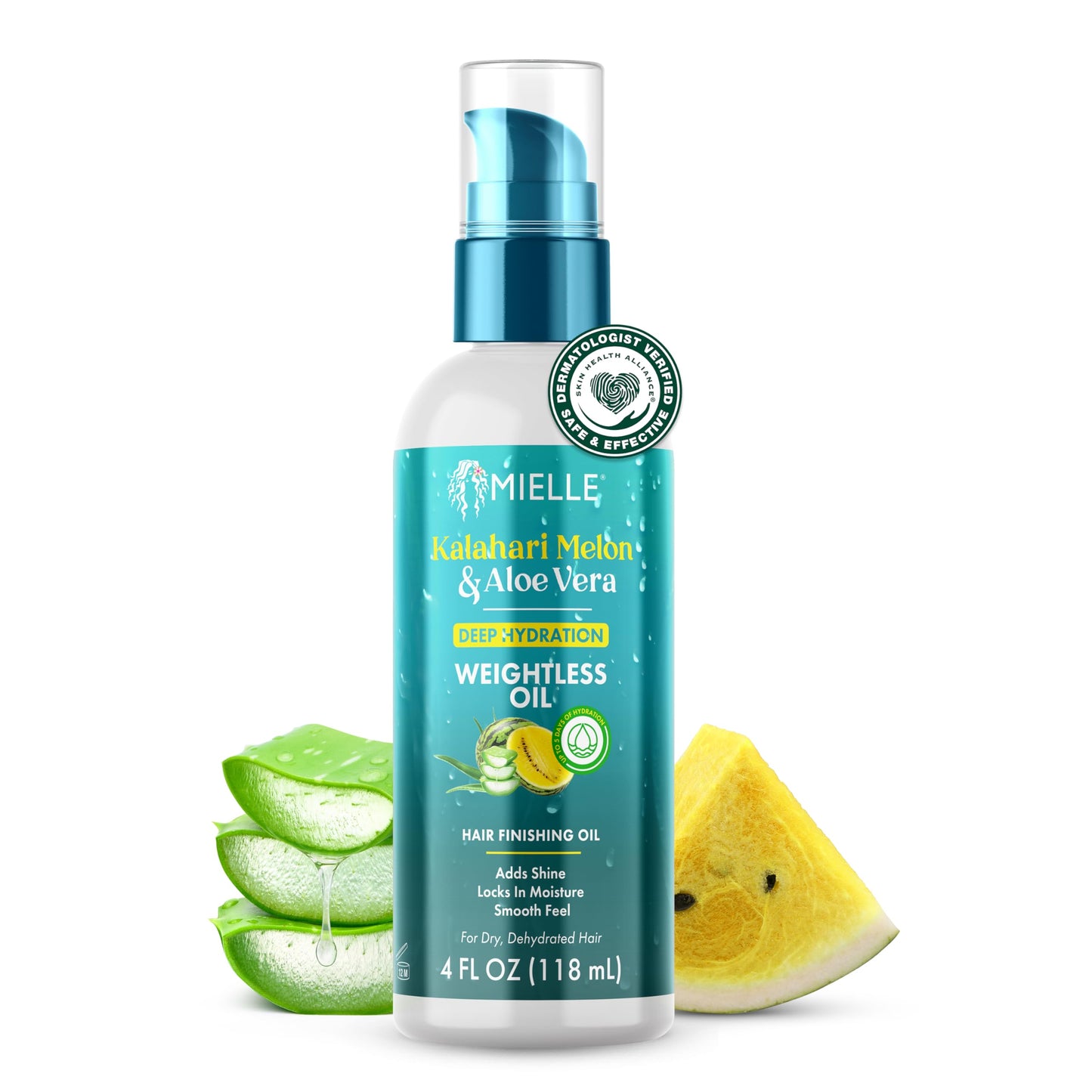 Mielle Weightless Hair Oil - Kalahari Melon & Aloe Vera Deep Hydration Hair Treatment for Dry, Curly and Textured Hair - Lightwe