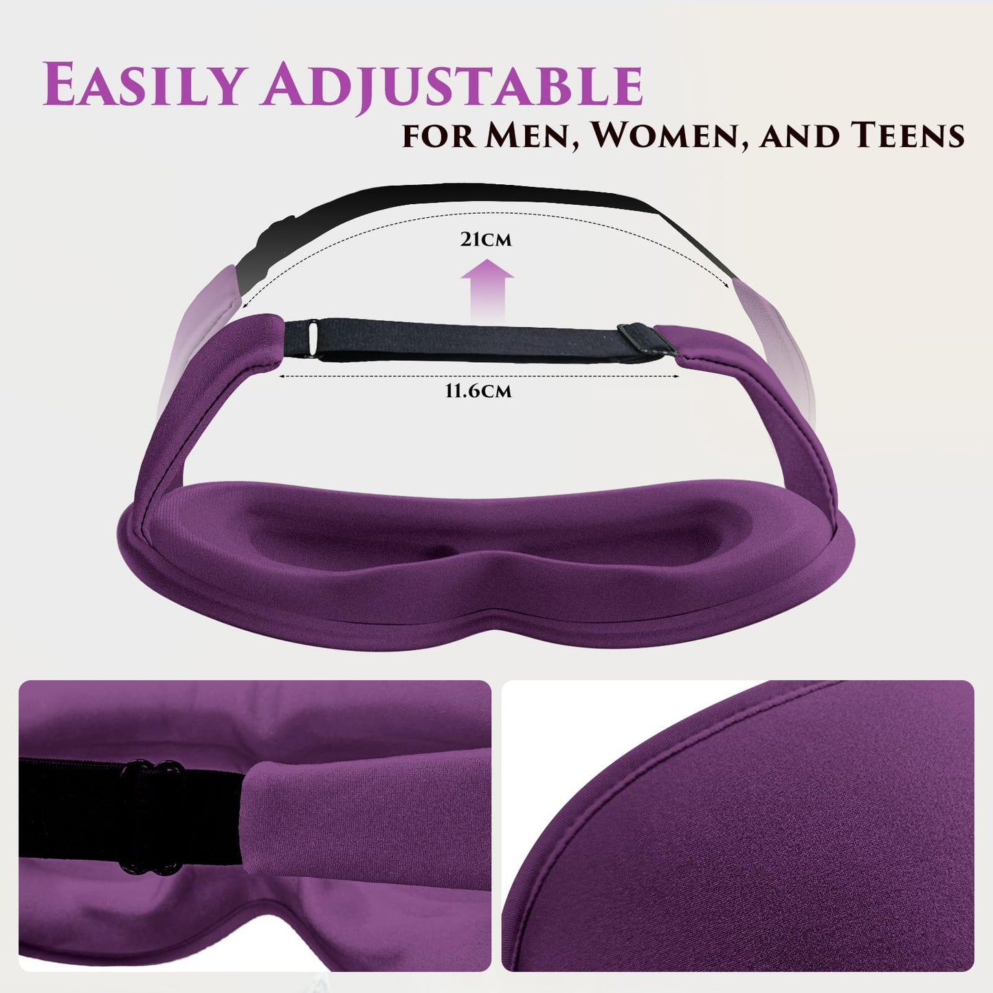 Weighted Eye Mask Cover for Sleeping - Eye Masks for Sleep with Adjustable Strap, Lash Extension Eye Covers for Women Men, 3D Contoured, Plane Travel Essentials, Blindfold for Meditation