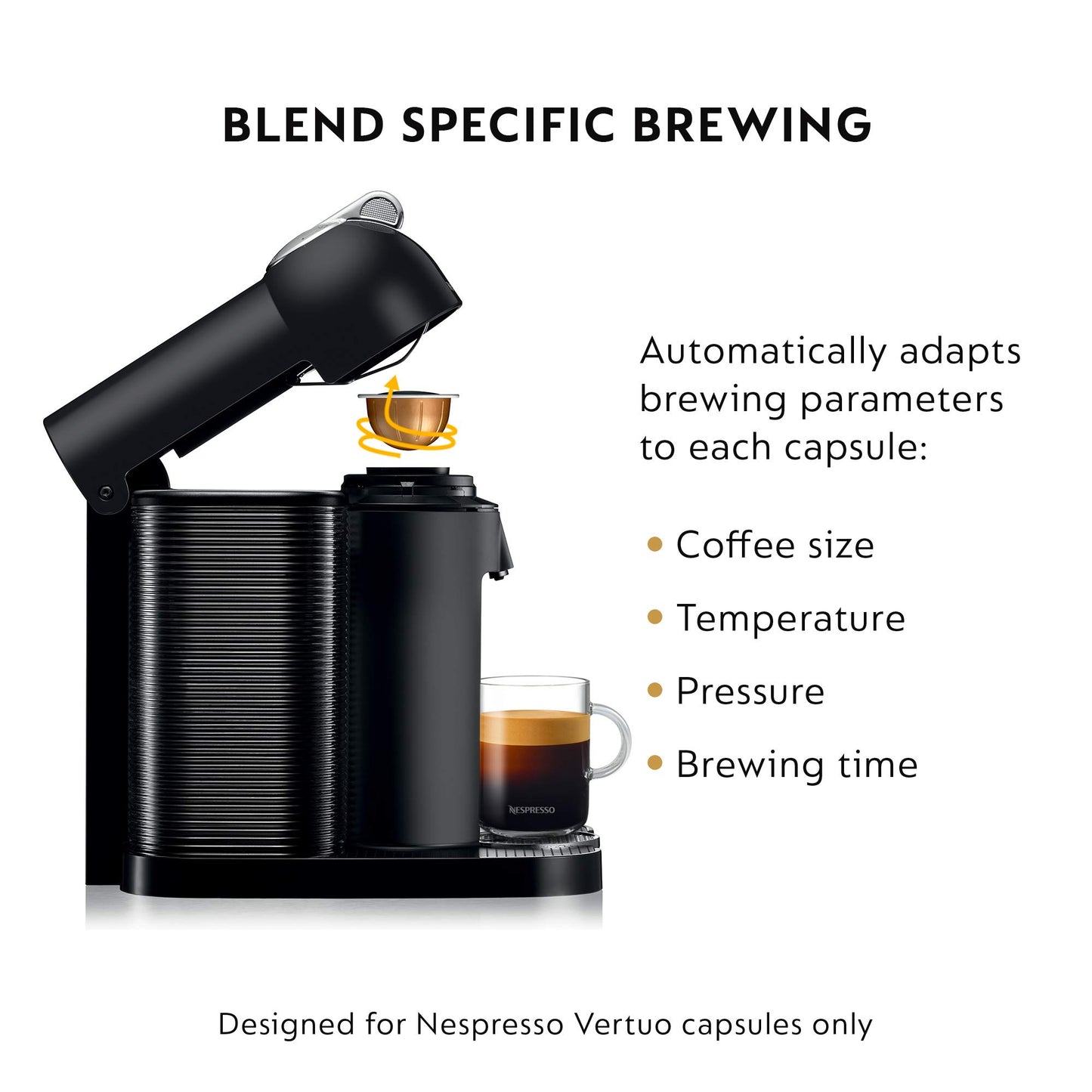 Nespresso Vertuo Coffee and Espresso Maker by Breville, Matte Black with Aeroccino Milk Frother