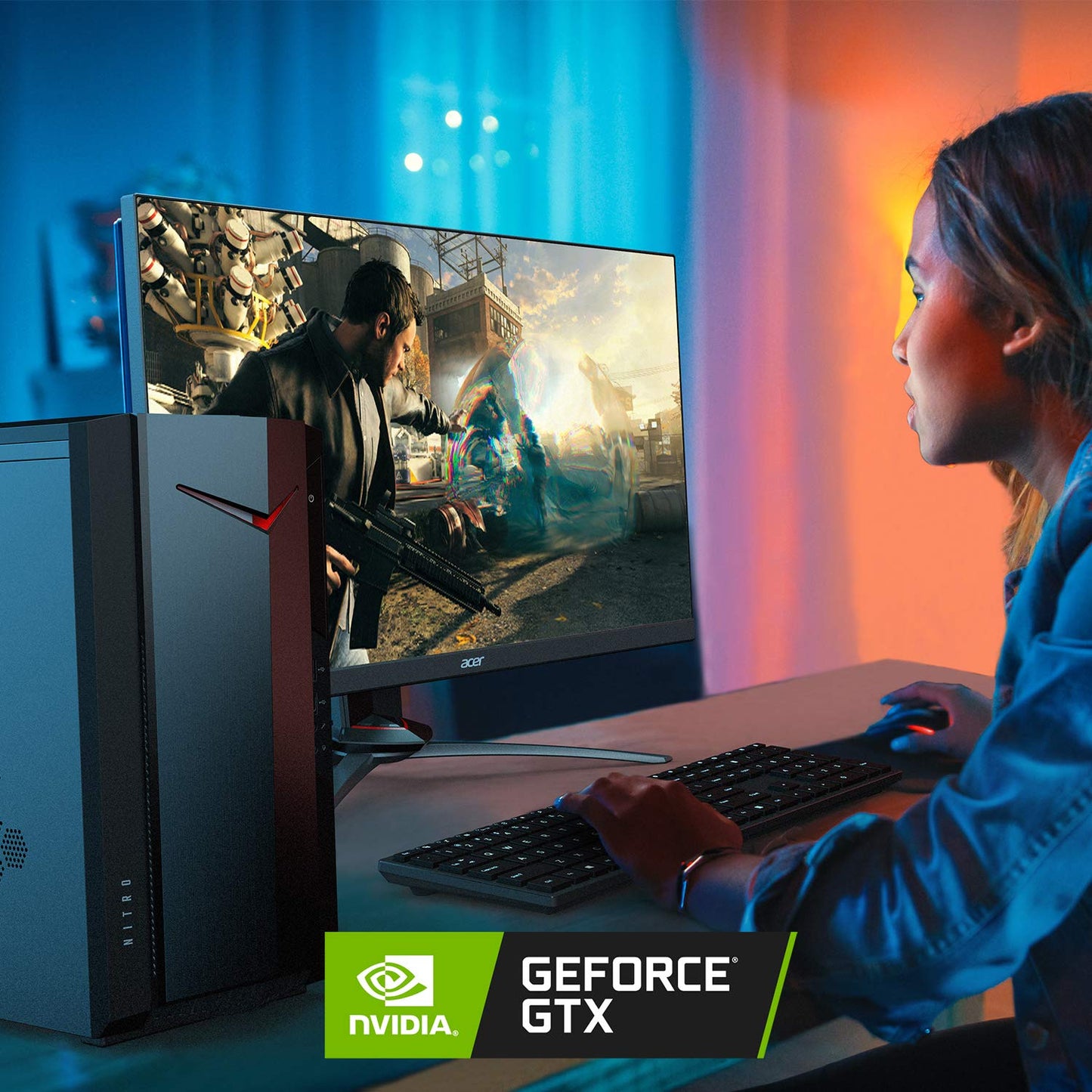 Acer Nitro 50 N50-640-Ur11 Gaming Desktop | 12Th Gen Intel Core I5-12400F 6-Core Processor | Nvidia Geforce Gtx 1650 | 8Gb 3200M