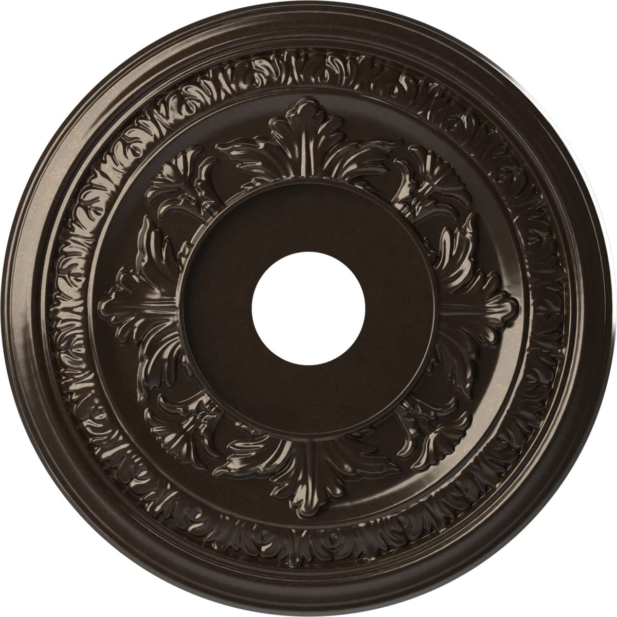 Ekena Millwork Cmp19Baeru Baltimore Thermoformed Pvc Ceiling Medallion (Fits Canopies Up To 7 3/4), 19Od X 3 1/2Id X 1P, Univers
