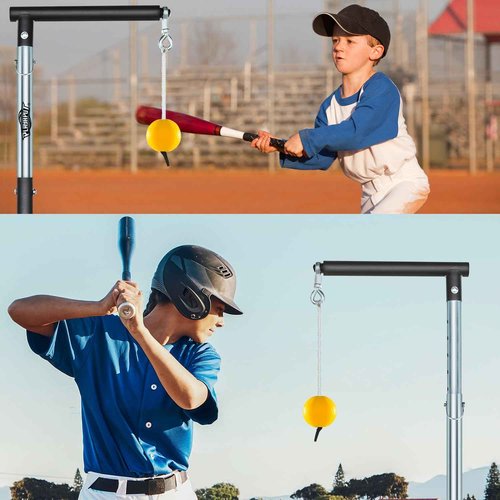 PLAYAPUT Baseball Softball Batting Tee with Tethered Ball, Auto Reset Baseball Swing Trainner, Softball Hitting Trainner, Height Adjustable 20-45 inches Hitting Tee Improve Swing Power,Accuracy