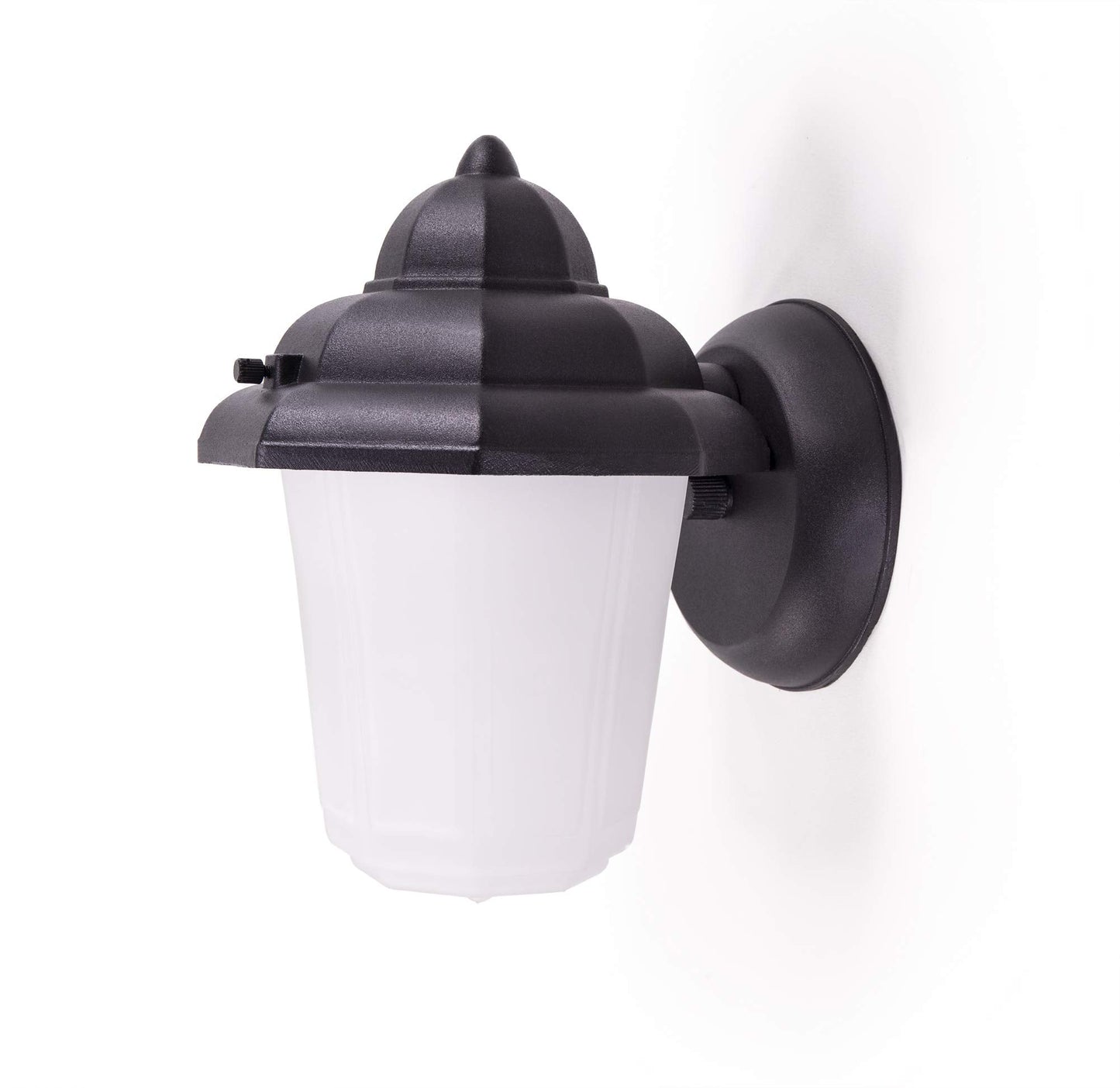 CORAMDEO Outdoor LED Jelly Jar Style Porch Light Sconce for Patio and Deck, Wet Location, Built in LED Gives 75W of Light from 9.5W of Power, 800 LM, 3K, Cast Aluminum Black Finish & Decorative Glass