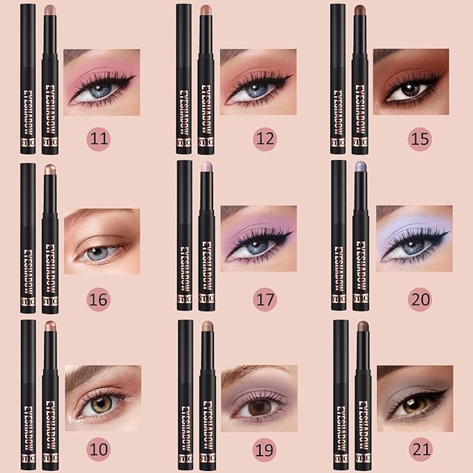 Cream Eyeshadow Stick Blendable Shimmer Eyeshadow Long Lasting High Pigment Eye Shadow Sticks,Waterproof Hypoallergenic eyeshadow Pencil (16#)