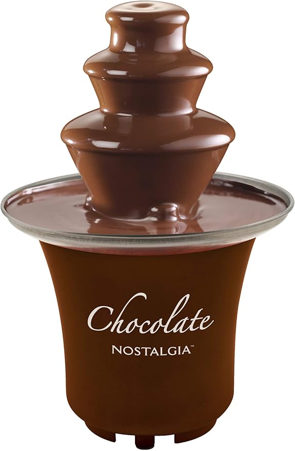 Nostalgia 3 Tier Electric Chocolate Fondue Fountain Machine for Parties - Melts Cheese, Queso, Candy, and Liqueur - Dip St...