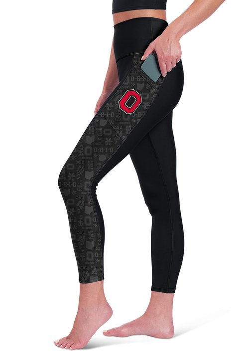 CERTO Women's Standard NCAA Team 7/8 High Waist 2-Pocket Leggings, Assembly, Medium