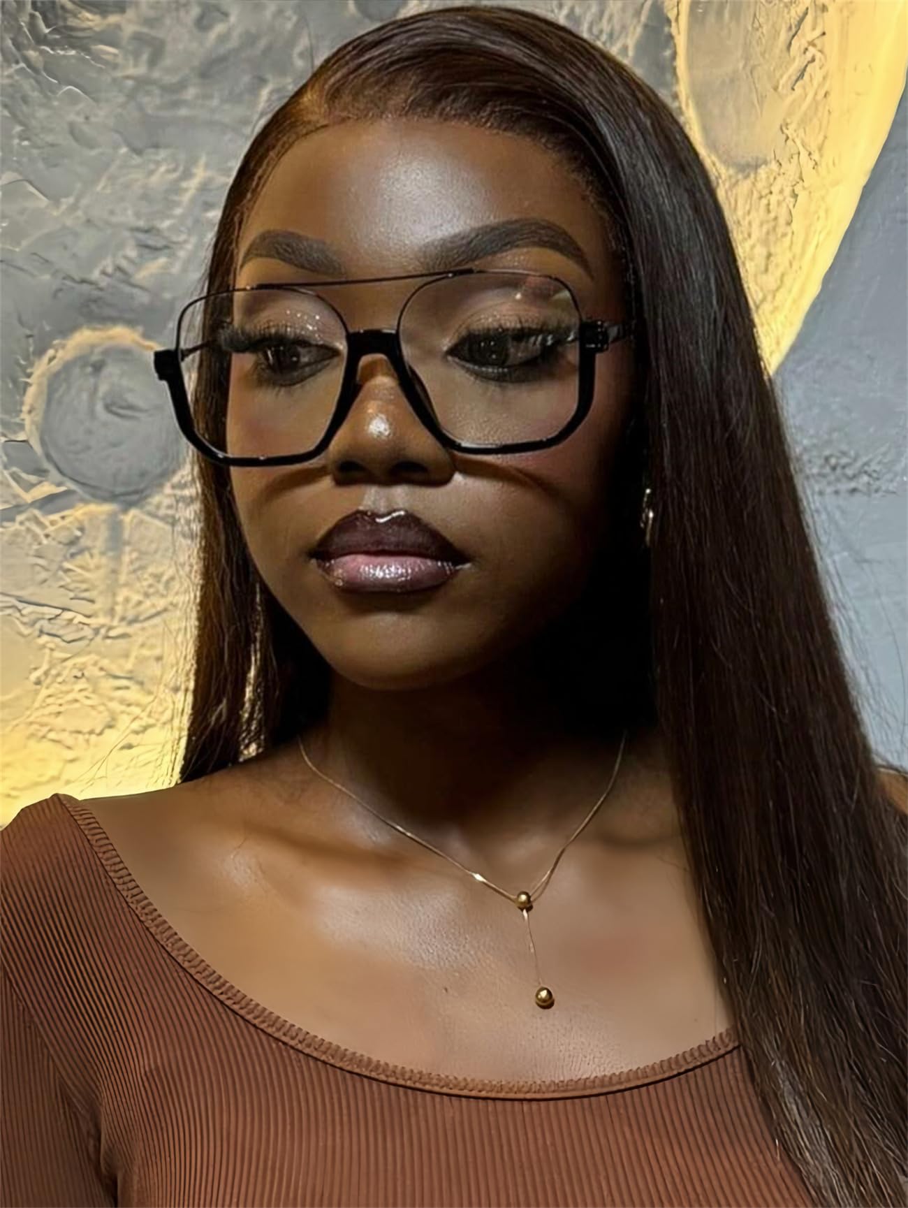 GUVIVI Retro Oversized Aviator Sunglasses for Women Men Square Semi-Rimless Double Bridge Sun Glasses 70s Trendy Shades Pilot-style