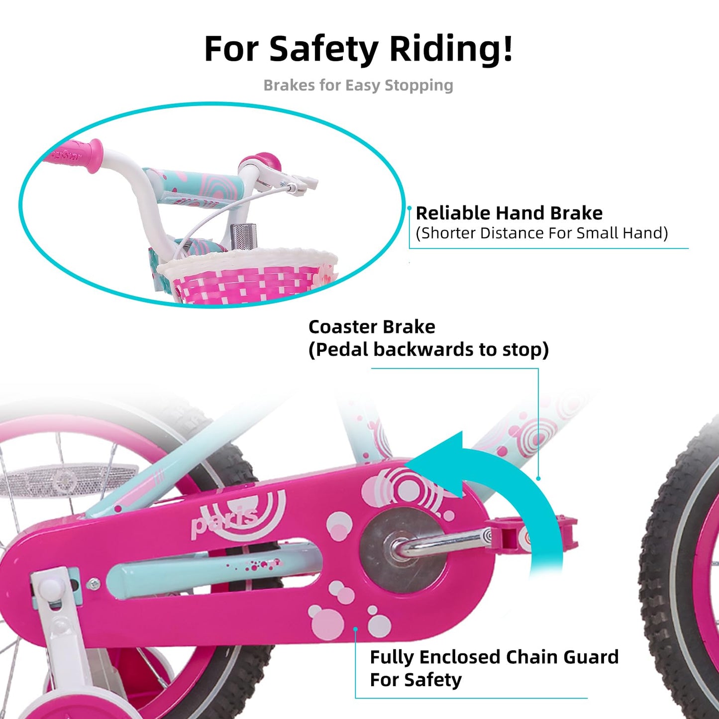 JOYSTAR 16 Inch Girls Bike with Training Wheels for 4-7 Years Old Kids Birthday Gift Children Bicycle with Training Wheels and Hand Brake Kids' Bicycles Blue