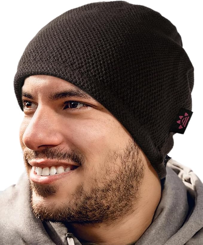 Lvaiz Mens Winter Beanie Hat Warm Fleece Lined Skull Cap for Men Reversible Women Windproof Watch Hat Knit Warm Unisex Beanie