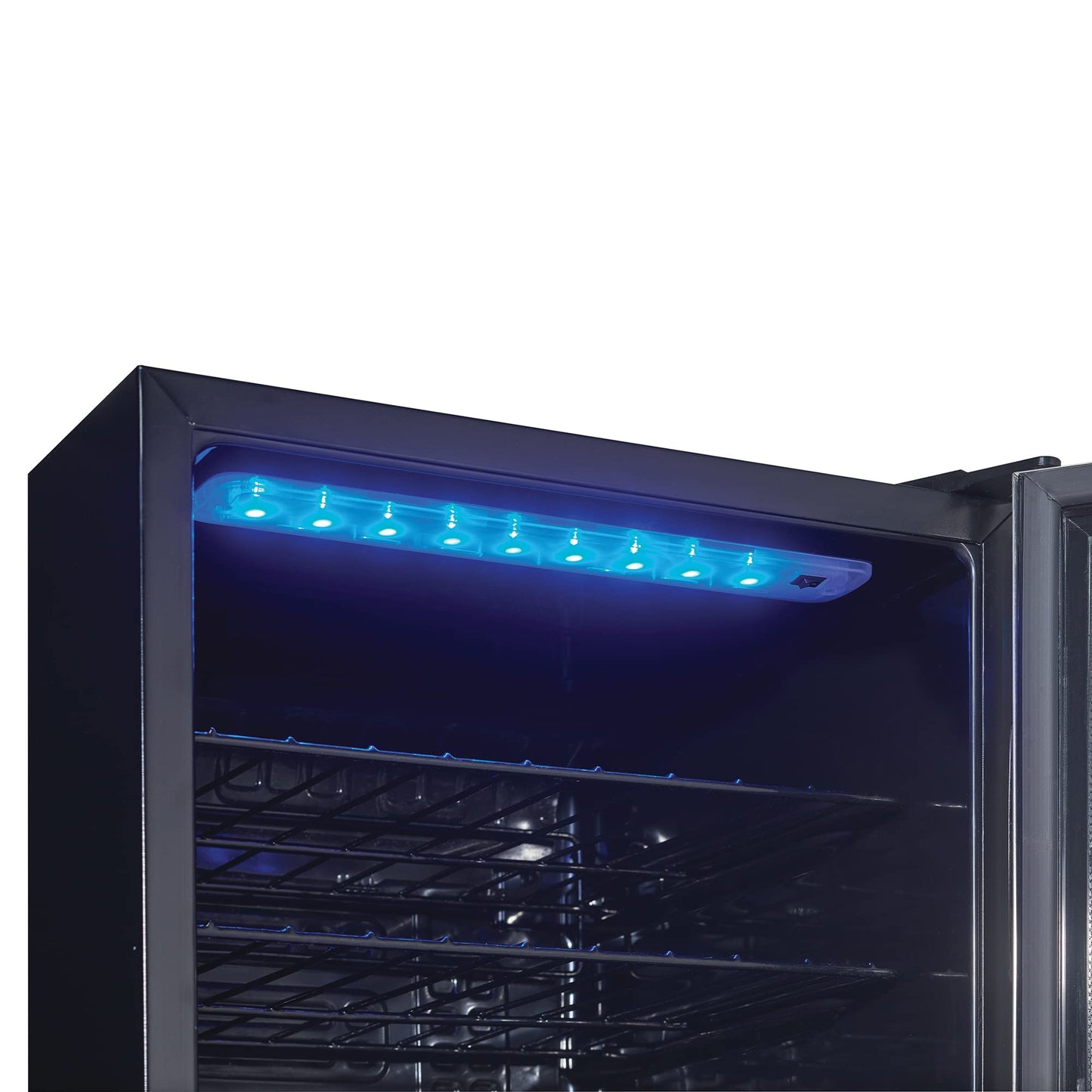 Danby DWC036A1BSSDB-6 3.3 Cu. Ft. Free Standing Wine Cooler, Holds 36 Bottles, Single Zone Fridge With Glass Door - Chiller for Kitchen, Home Bar, Black/Grey