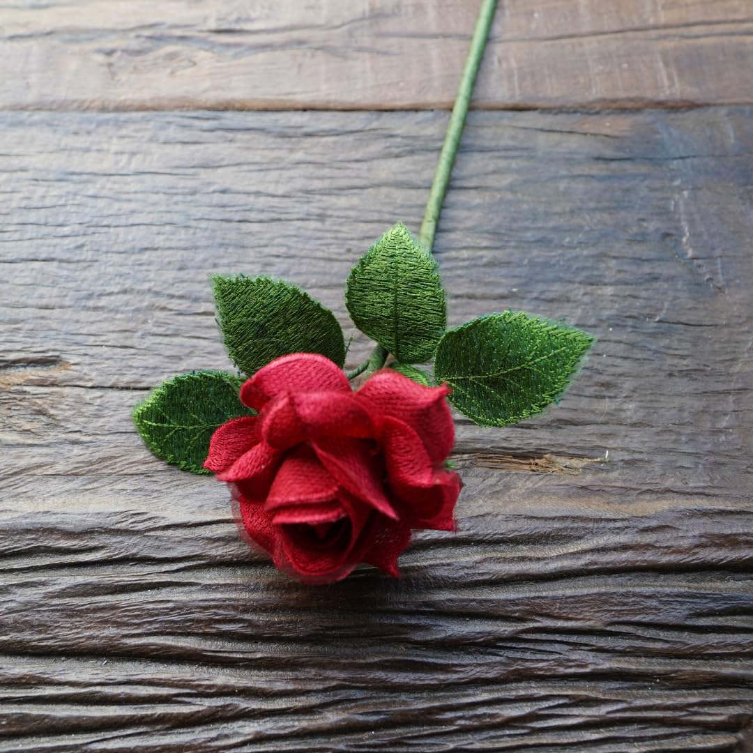 Camellia Bees Lace Rose 13th Anniversary Flower for her, 13 Years Wedding Anniversary, Handmade Flower Gifts for Wife Husband Couple (13th Lace)