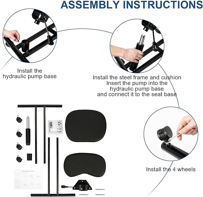 Himimi Kneeling Chair Ergonomic for Office, Height Adjustable Stool with Thick Foam Cushions for Home and Office - Improve Posture to Relieve Neck & Back Pain, New Upgraded Pneumatic Pump