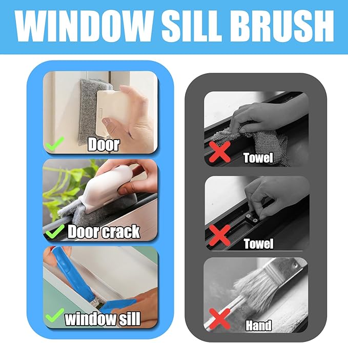Window Screen Cleaning Brush Kit, Mesh Screen Cleaner Tool, Outdoor Window Track Cleaning Tools, Detachable Screen Door Cleaner, Wet and Dry Dual-Use