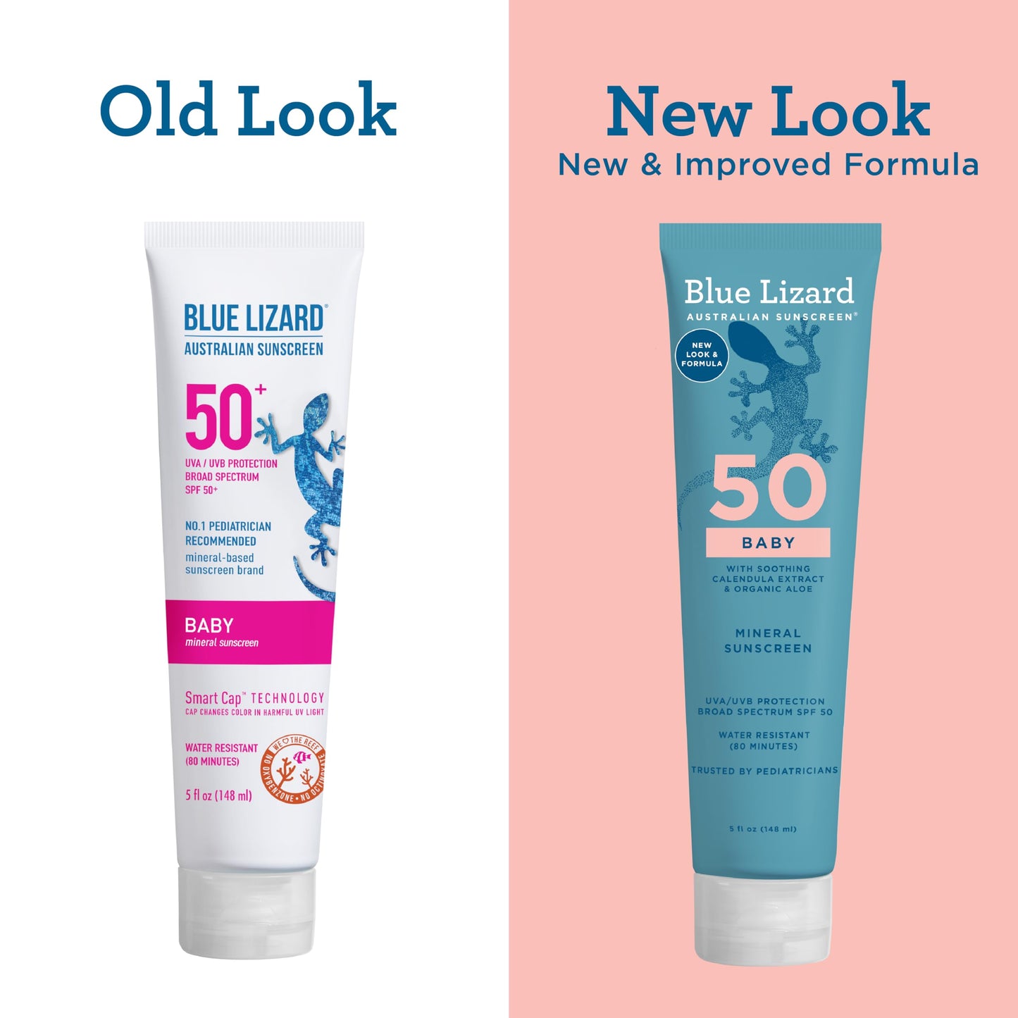 Blue Lizard BABY Mineral Sunscreen with Zinc Oxide, SPF 50+, Water Resistant, UVA/UVB Protection with Smart Cap Technology - Fra