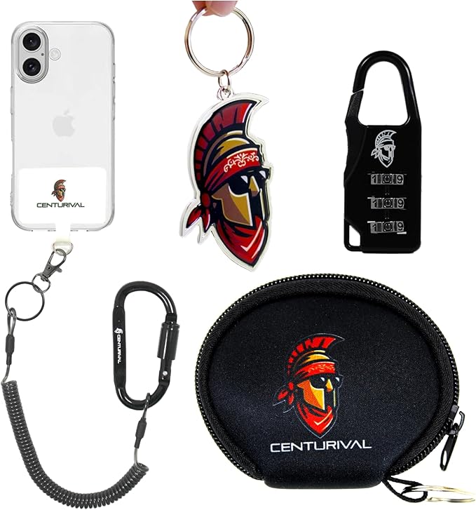 Essential Festival Safety Bundle Black – Anti-Theft Phone Strap Tether Lanyard, Mini Lock, Bottle Opener – Secure Your Bel...