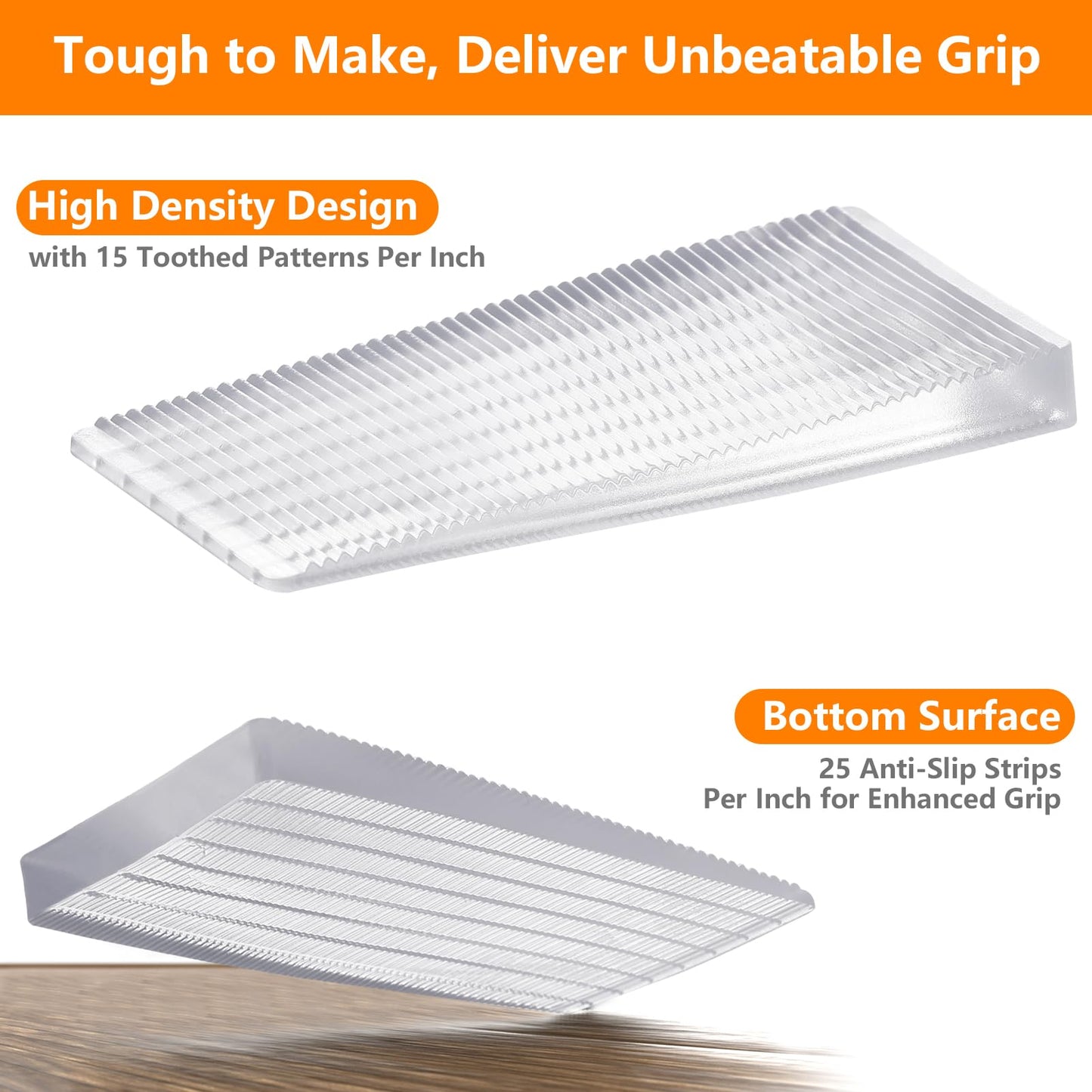 Flexible Plastic Shims 12pcs Kit Size Variety | Clear Leveling Kit for Home Improvement | Furniture Leg Stabilizers | Table & Toilet Shims - Trim-to-Fit Wedges | Stackable Design | Furniture Levelers