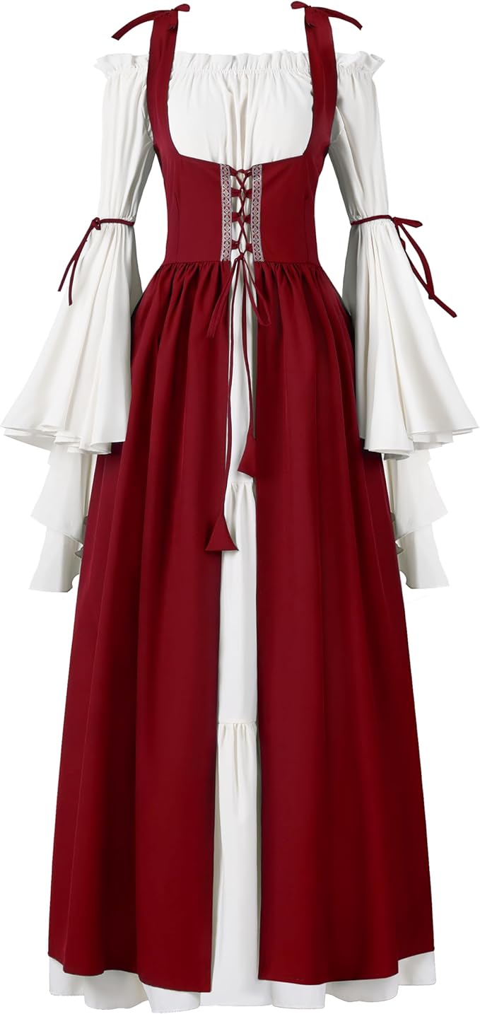 Spooktacular Creations Halloween Renaissance Costume Women, Renaissance Corset Dress, Plus Size Medieval Chemise for Cosplay