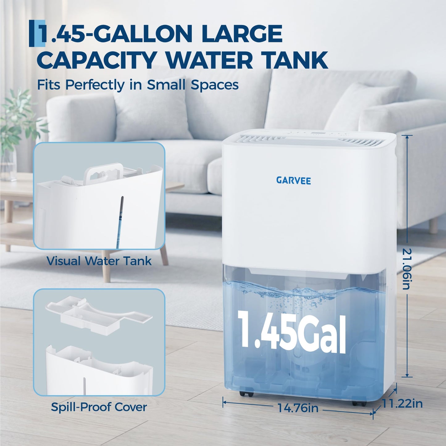 GarveeLife 22 Pints Dehumidifier for Home/Basement/Bathroom/Bedroom, 3000 Sq. Ft with Energy Star Certified Auto Defrost, 24H Timer, Auto Shut Off