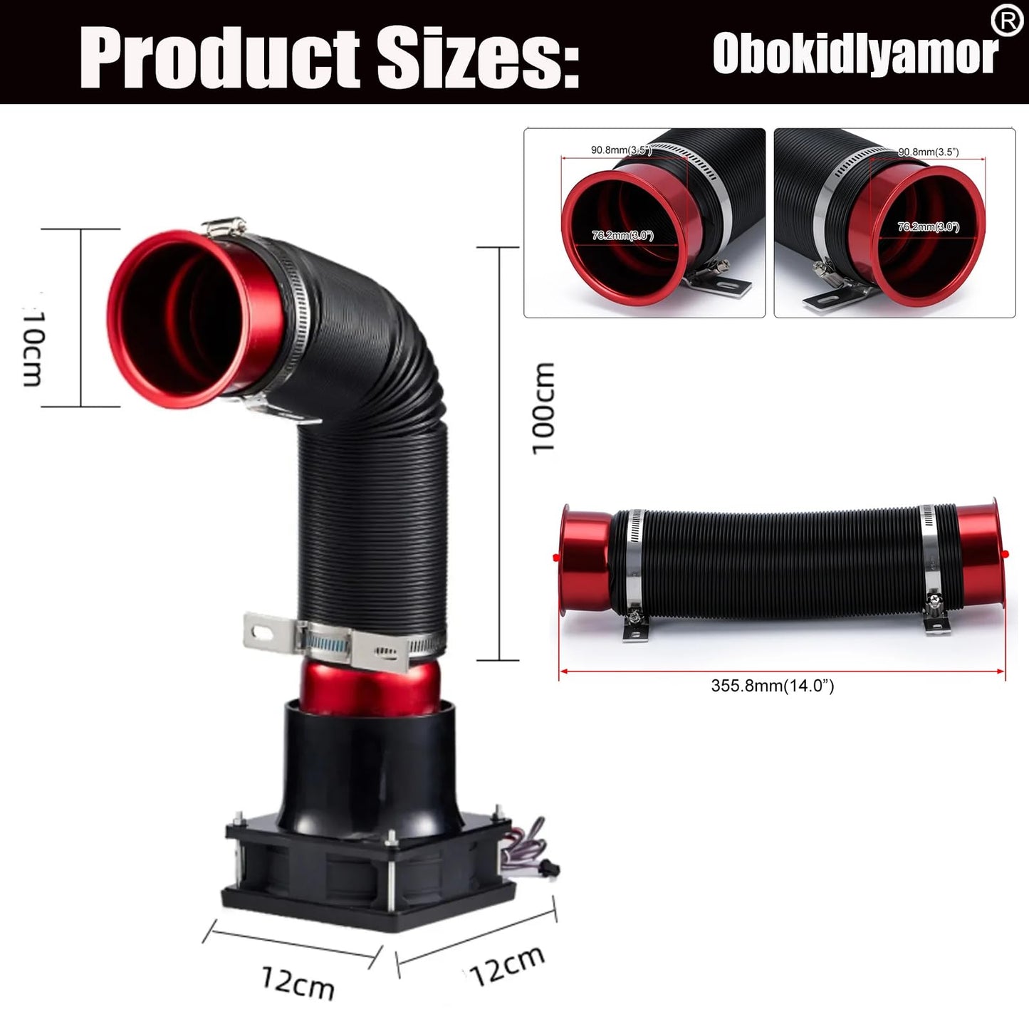 Obokidlyamor 2PCS Simulation Turbine Intake Pipe Wind Sense Speed Change on Steering Wheel PC USB for Logitech G923 G920 G29 Pro RS50 Base Intake Pipe Sim Racing Wind Simulator (Red)