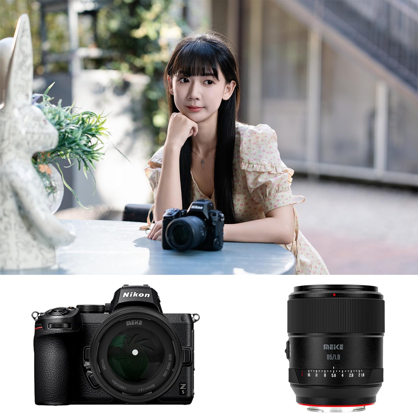 Meike 85mm f1.8 Pro Full Frame STM Auto Focus Medium Telephoto Lens High Resolution 8K Fixed Prime Portrait Lenses for Nikon Z Mount Mirrorless Cameras Z5 Z6 Z7 Z6II Z7II Z9 Z30 Z50 Z fc