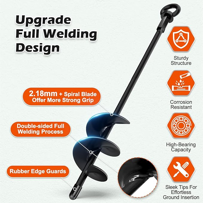 30" Ground Anchors Shed Anchors Kit with 3/16" 75FT Galvanized Cable & M6 304 Stainless Steel Turnbuckles, Heavy Duty Earth Anchors for Sheds Trees Trampoline Greenhouse Swing Set Tent, 6Pack Black