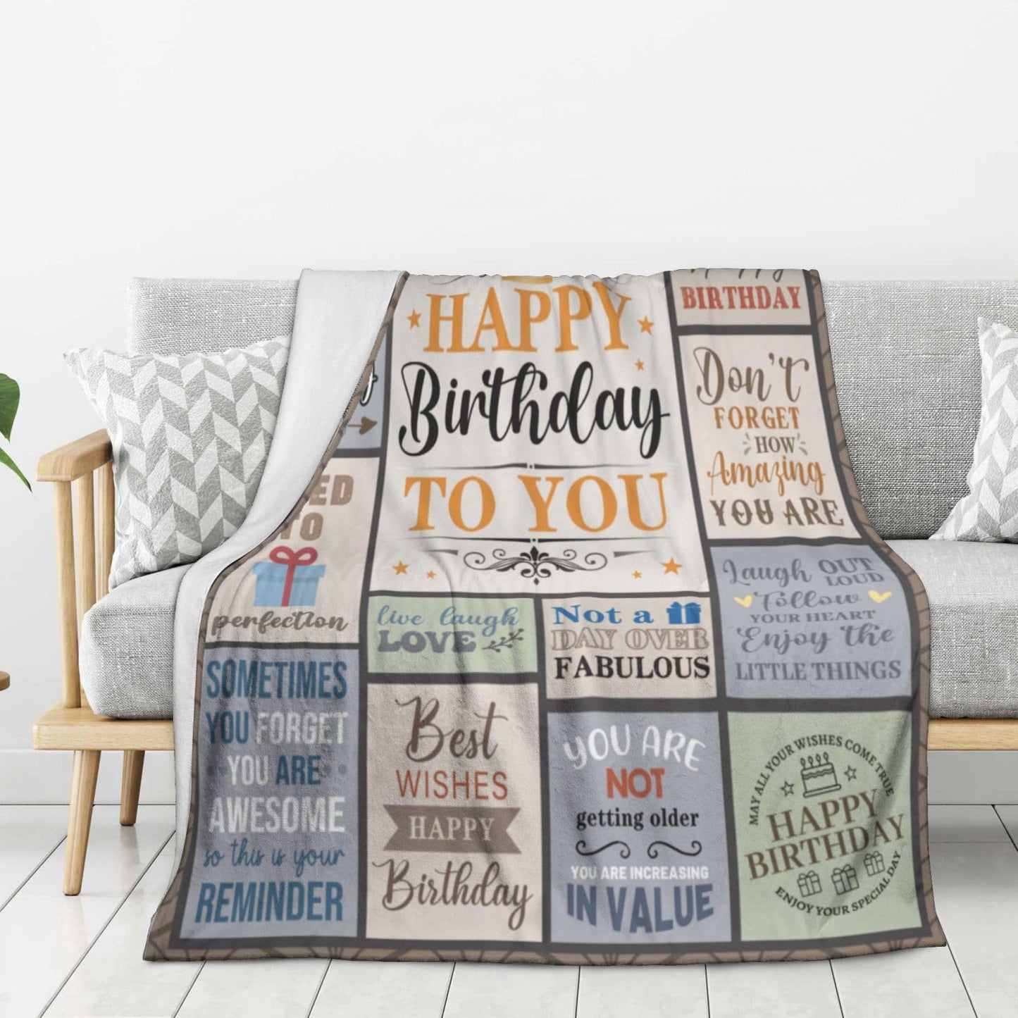 Fiwbnasz Birthday Gifts for Men, Him/Dad/Husband Birthday Gifts, for Dad/Grandpa, Grandpa Birthday Gift from Grandkids, Birthday Blanket for Men 60" X 50"
