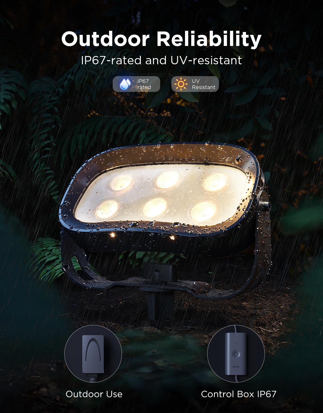 Govee Outdoor Tree Lights 3-Pack, RGBWIC LED Landscape Lighting, IP67 Waterproof, Outdoor Lights for Yard Patio Garden, 66 Scene Modes with App Control, Works with Alexa, Google Assistant, Matter