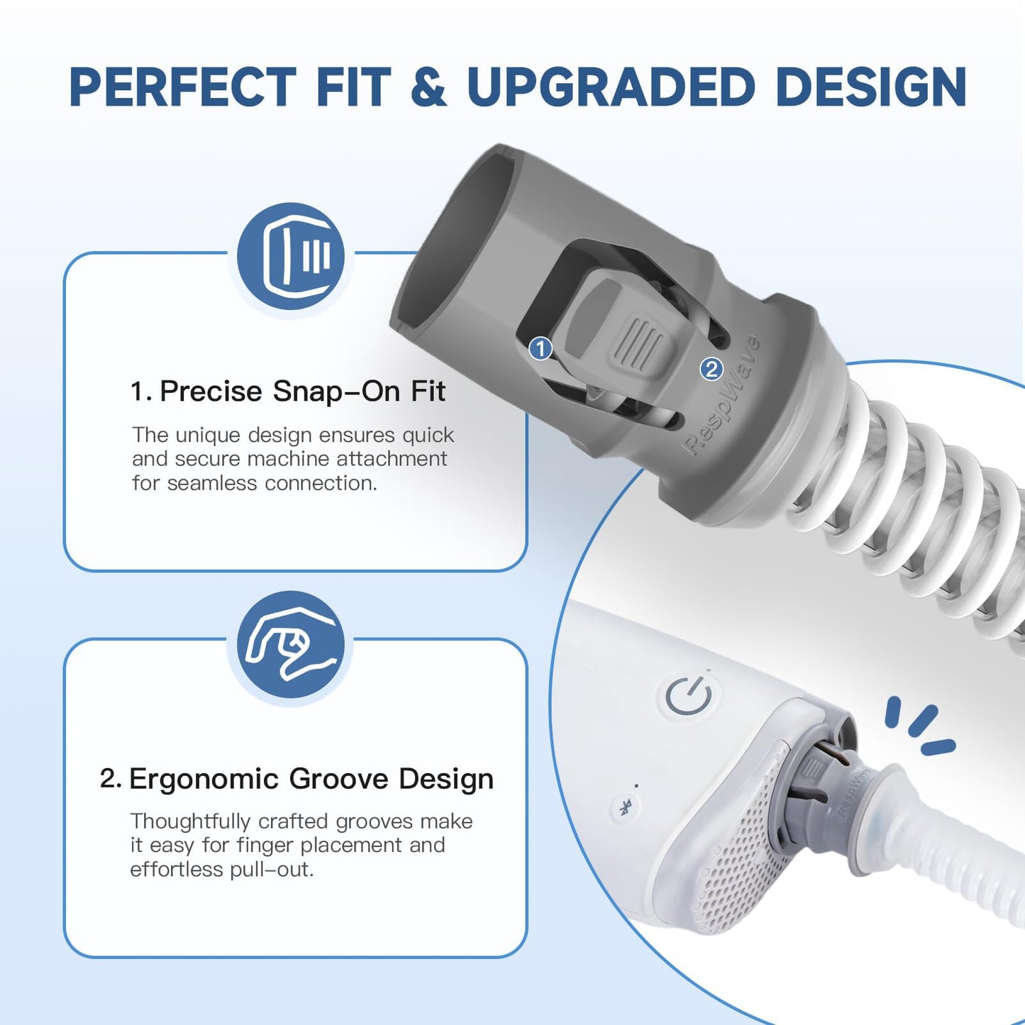 Replacement CPAP Tubing for ResMed AirMini Tube & 10-Pack Airmini Supplies Filters Combo, as Flexible as OEM | Compatible with ResMed Airmini CPAP Machine & P10 Nasal Pillows & N20 & N30 Nasal Masks